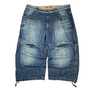 Baggy Y2k Southpole Rocawear Style Blue Denim Shorts Size 40 Streetwear Urban